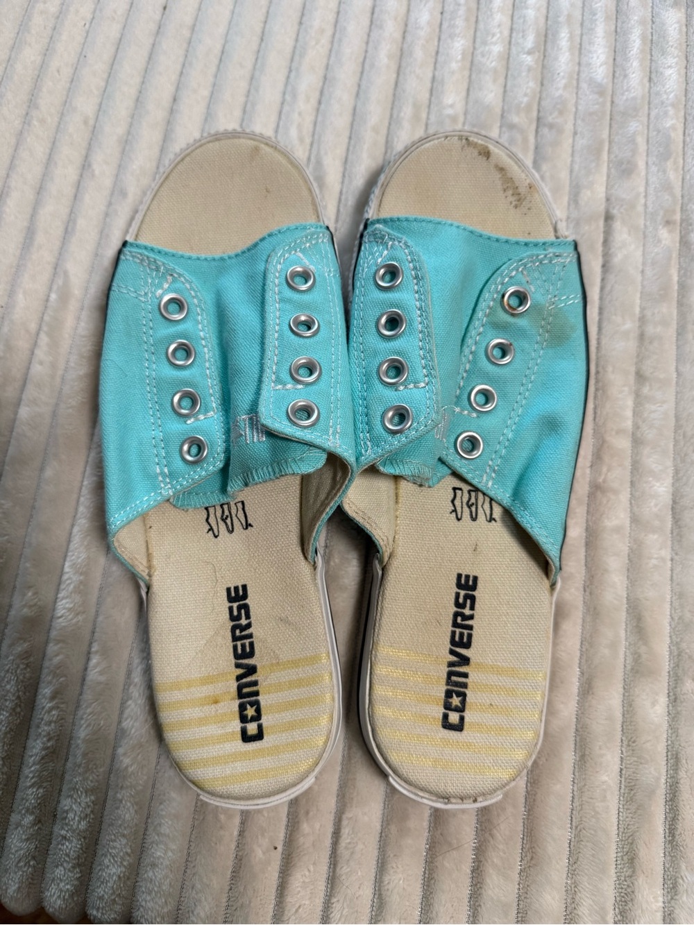 Converse Women’s Teal Slip-On Canvas Mules
